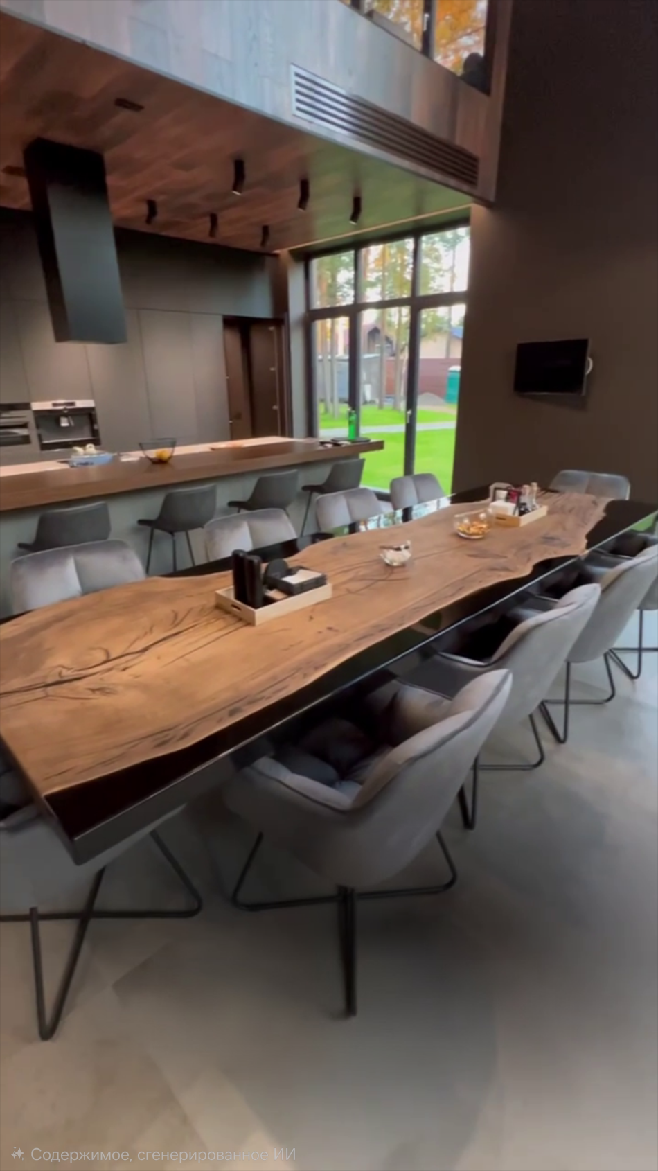 Стол из 250-летнего дуба со смолой 6