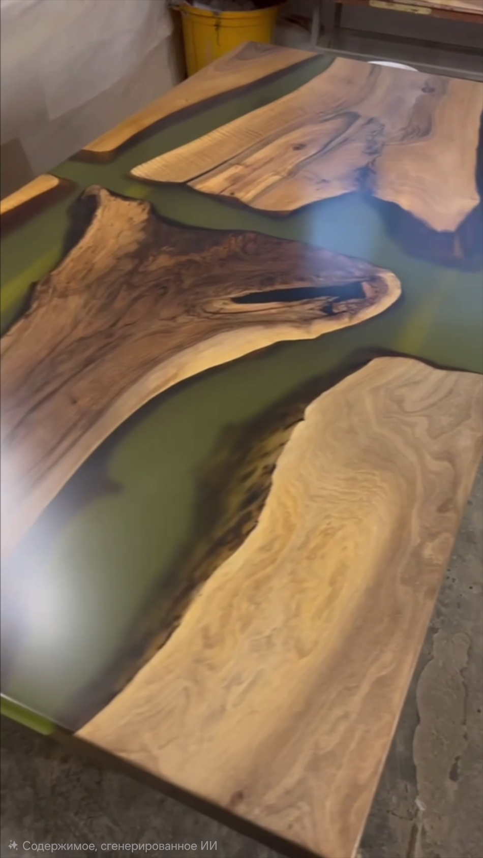 Стол из грецкого ореха со смолой 7