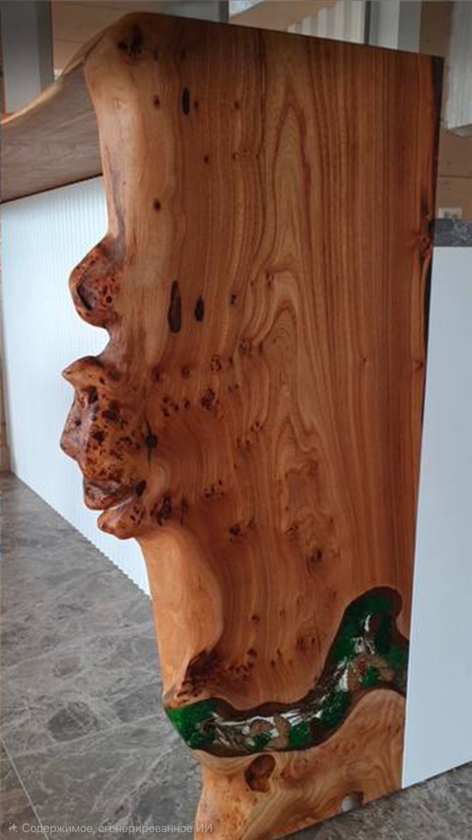 Барный стол с живыми краями со смолой 3