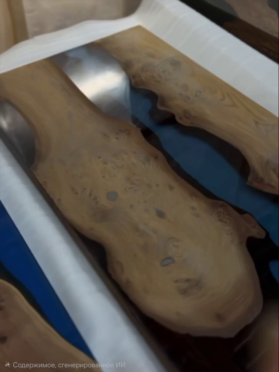 Столешница со смолой по центру