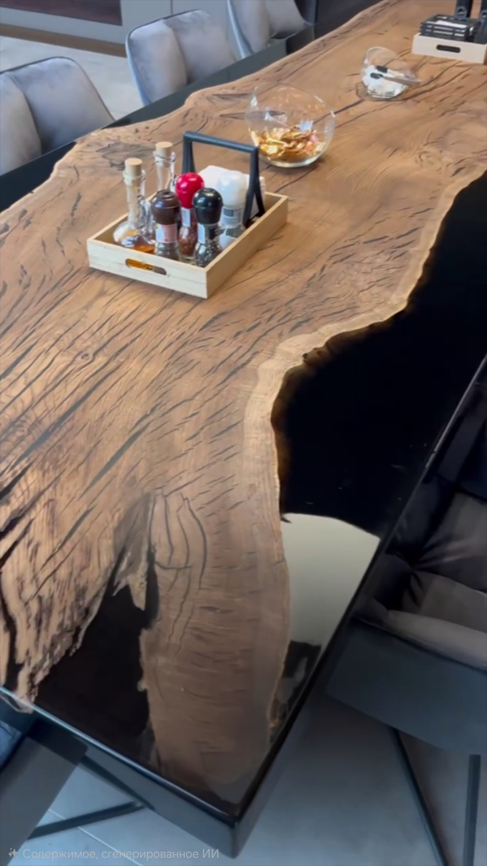 Стол из 250-летнего дуба со смолой 5