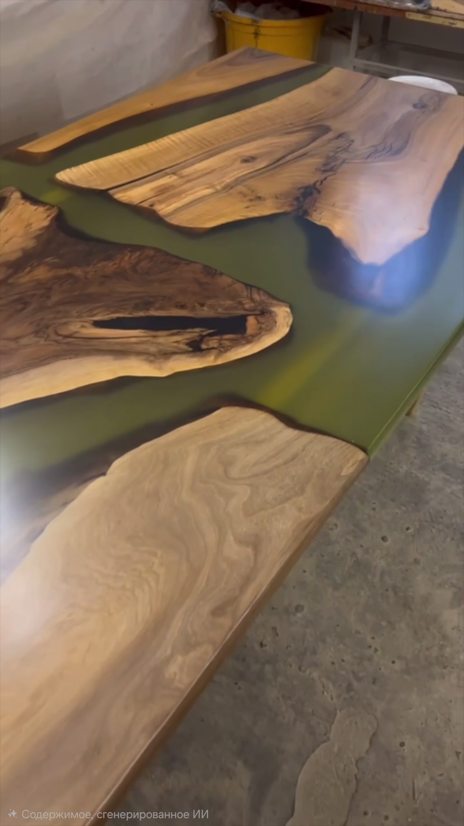 Стол из грецкого ореха со смолой 4