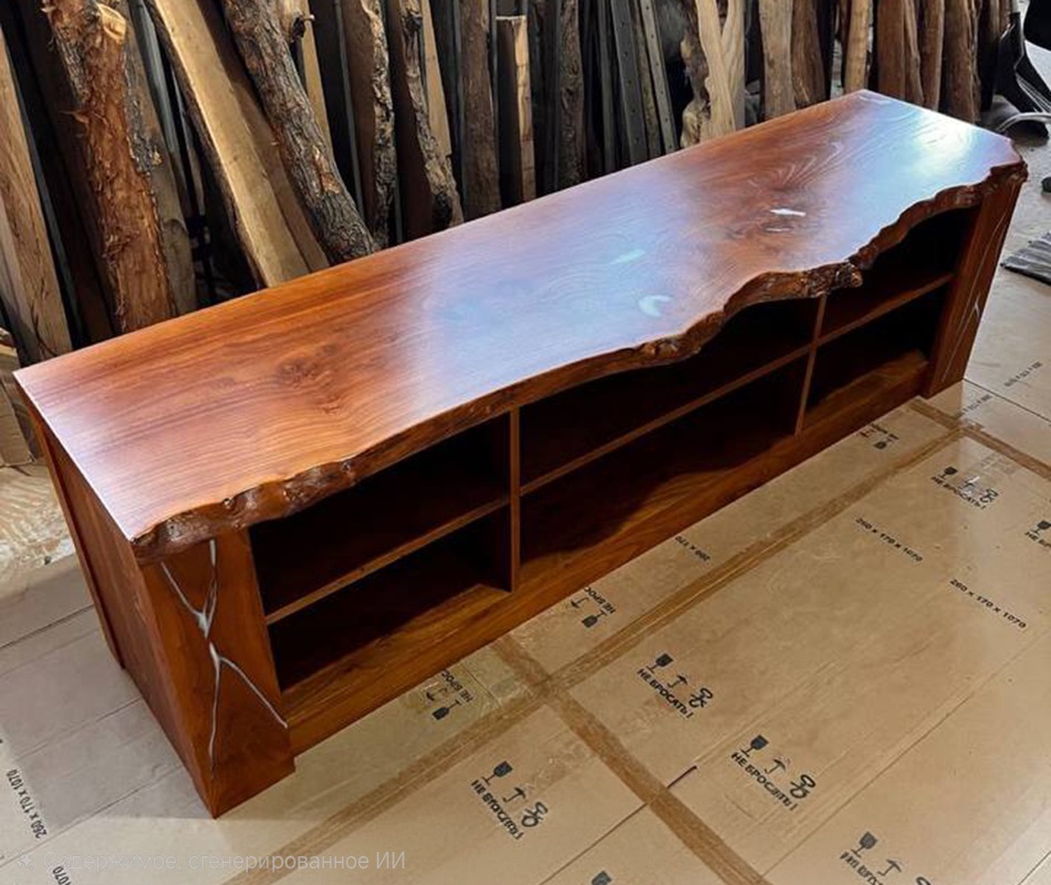 Тумба из карагача с живым краем