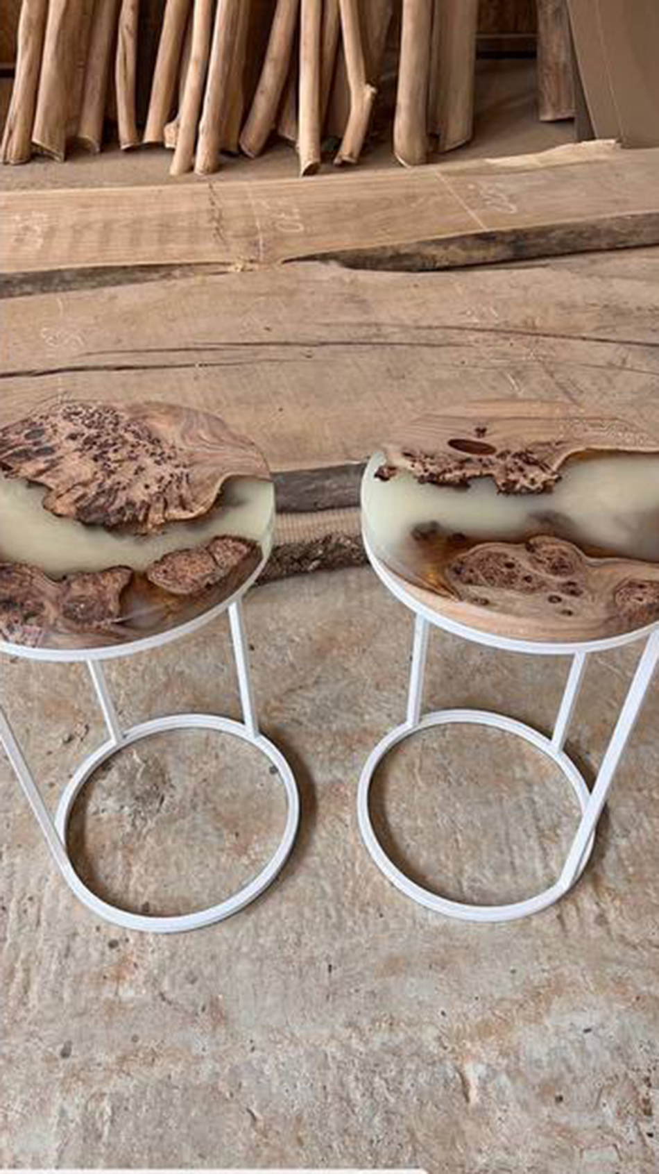 Журнальные столы из капового карагача 2