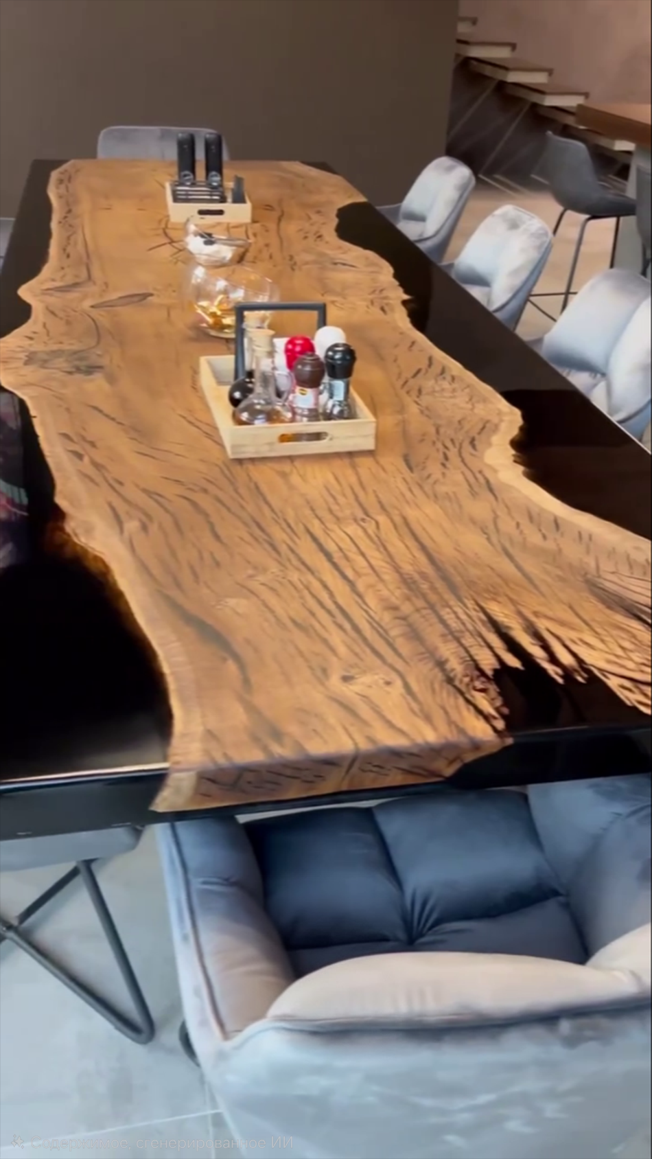 Стол из 250-летнего дуба со смолой 3